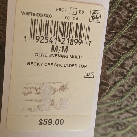 GUESS Khaki Green / Olive Ruffle CroppedTop Size Medium NEW NWT - Picture 3 of 3